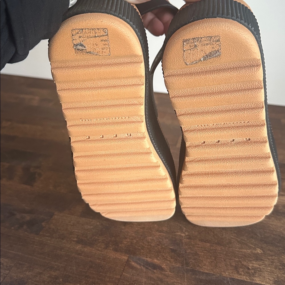 Reef water Acosta Higher Black + Tan Platform Sandals - Picture 3 of 5